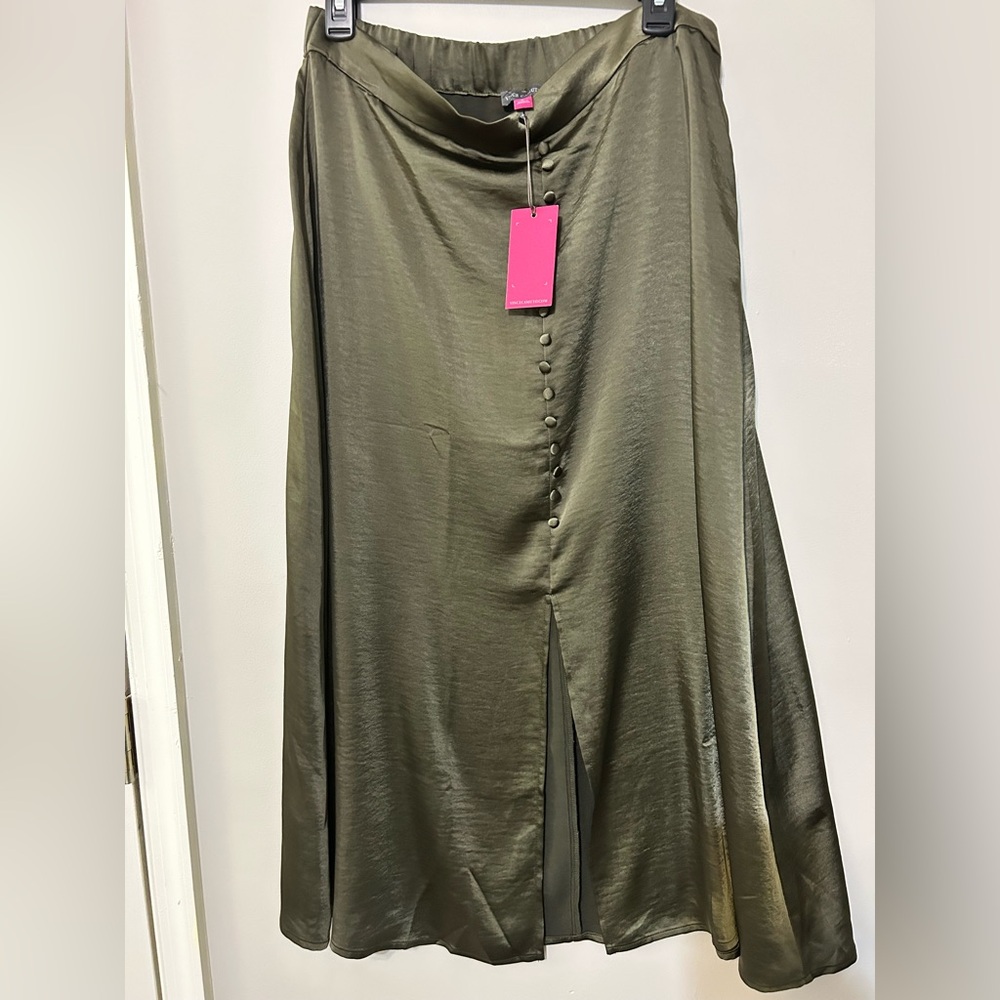 Vince Camuto Olive A-Line Skirt